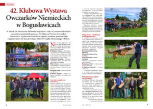Artykuł o 42. Klubowej Wystawie Owczarków Niemieckich w Bogusławicach — Pies 4 (396)/2024, strony 8–9